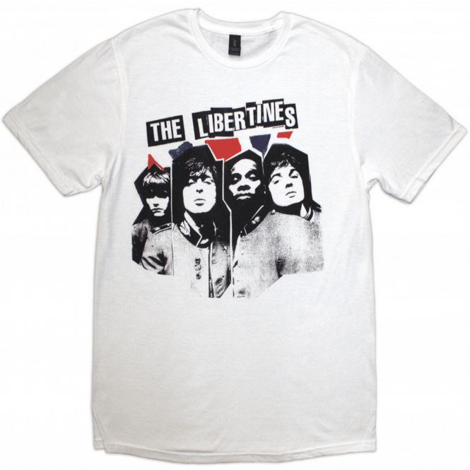 Rock Off Libertines Xerox Flag T-Shirt - White