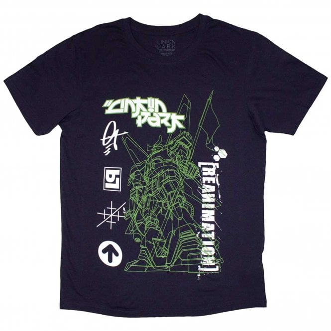 Rock Off Linkin Park Robot T Shirt in Navy