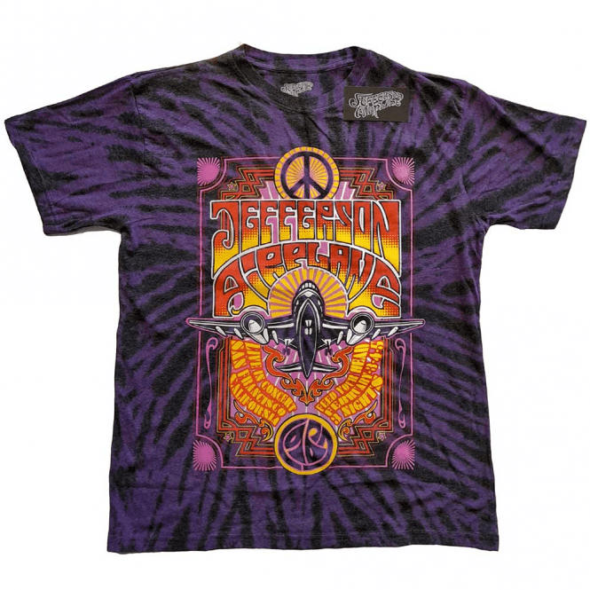 Rock Off Live In San Francisco Jefferson Airplane T Shirt in Purple Tie Dye