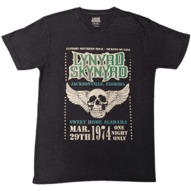 Rock Off Lynyrd Skynryd Winged Skull T Shirt in Black