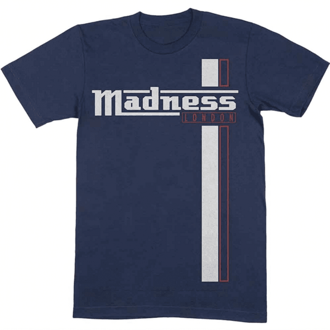 Rock Off Madness Stripes T Shirt - Navy