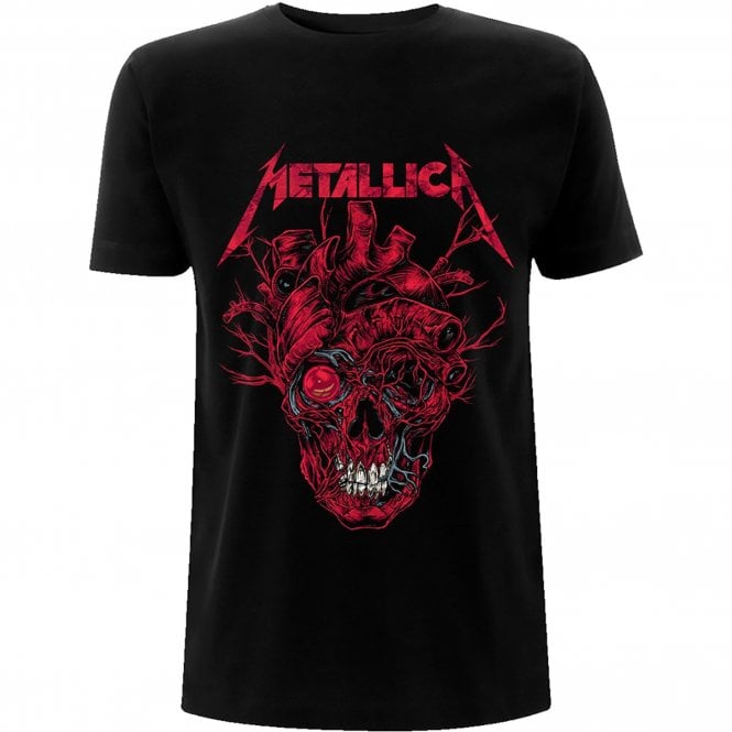 Rock Off Metallica Heart Skull T Shirt in Black