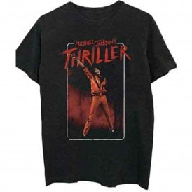 Rock Off Michael Jackson Red Thriller Pose T Shirt in Black