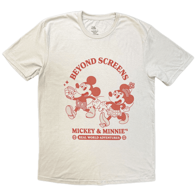Rock Off Mickey And Minnie Beyond Screens T-Shirt - Natural