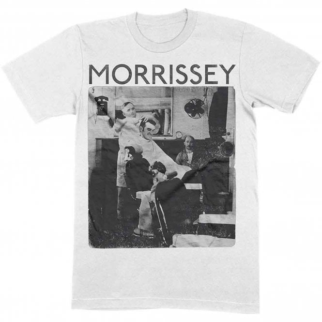 Rock Off Morrissey Barber Shop T Shirt in White