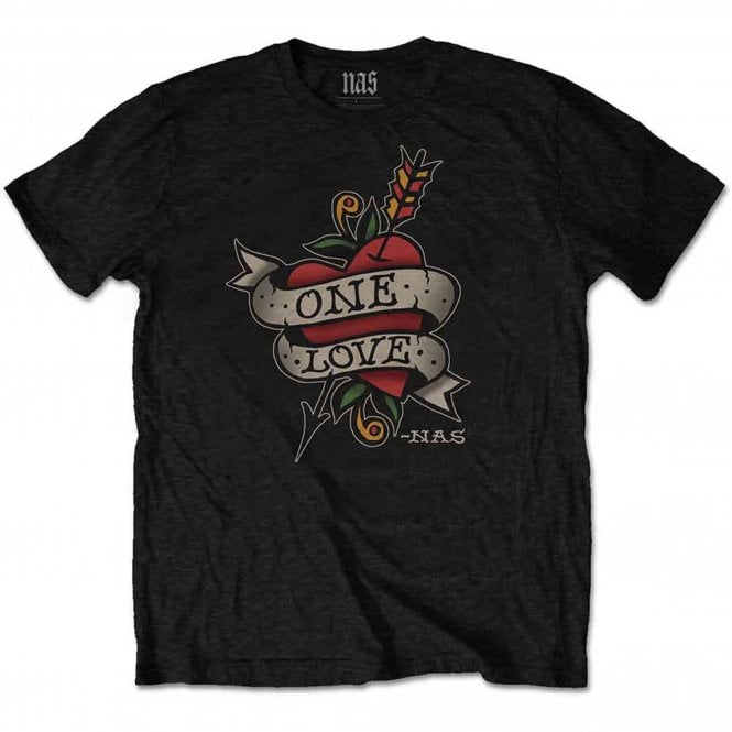 Rock Off Nas Love Tattoo T Shirt in Black