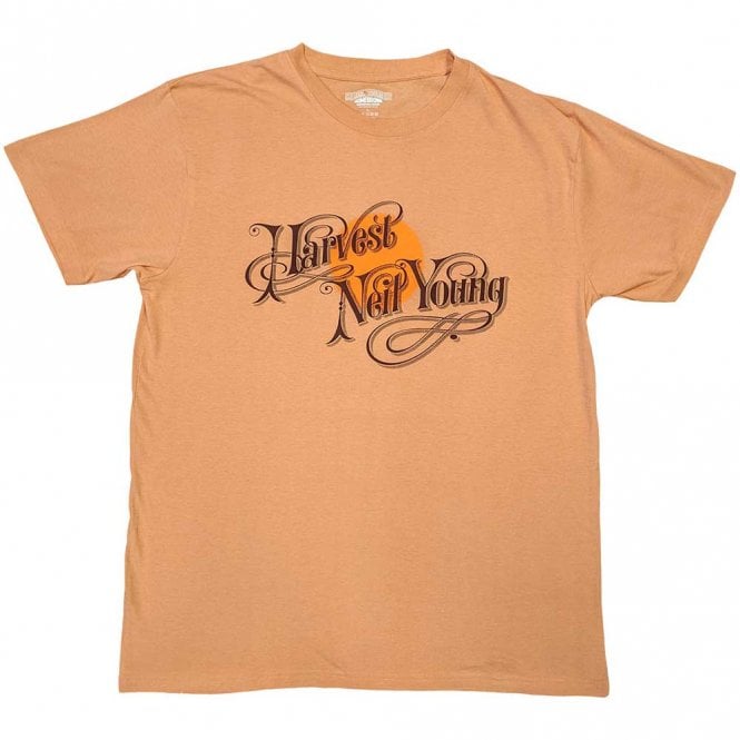 Rock Off Neil Young Harvest T Shirt in Gold