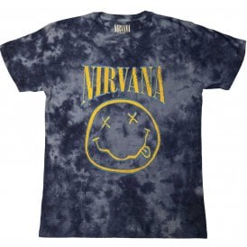 Rock Off Nirvana Happy Face Blue Stroke Blue Dip Dye