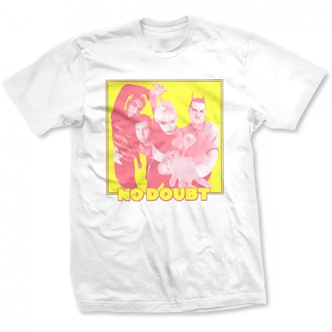 Rock Off No Doubt Yellow Photo T Shirt in White