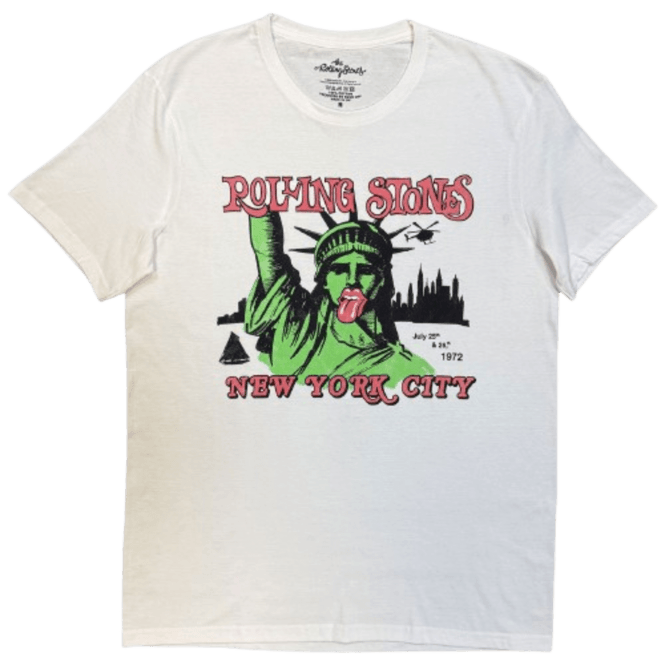 Rock Off Nyc 1972 Rolling Stones T Shirt in White