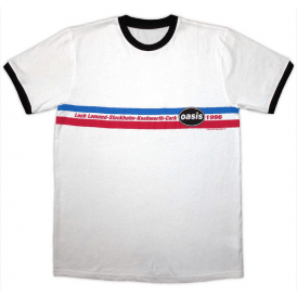 Rock Off Oasis 1996 Stripes Ringer T Shirt - White