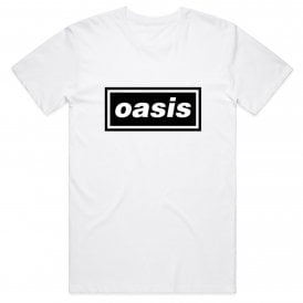 Rock Off Oasis Decca Logo T Shirt in White