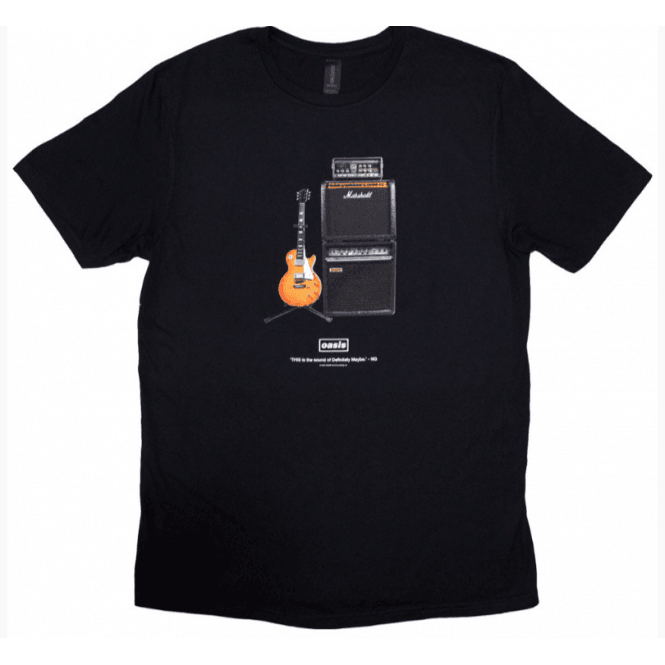 Rock Off Oasis Definitely Maybe Guitar T-Shirt - Black