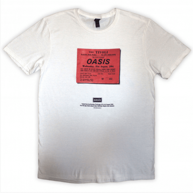 Rock Off Oasis Definitely Maybe Ticket Stub T-Shirt - White