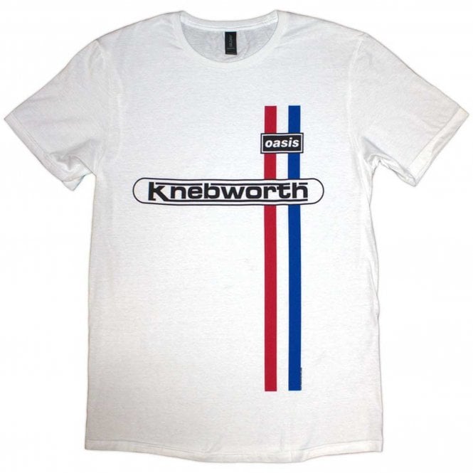 Rock Off Oasis Knebworth Stripe T Shirt in White