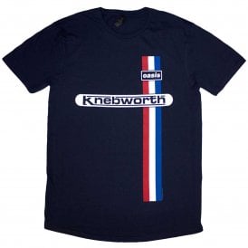 Rock Off Oasis Knebworth Vertical Stripe T Shirt in Navy