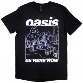 Rock Off Oasis Line Drawing T Shirt in Black