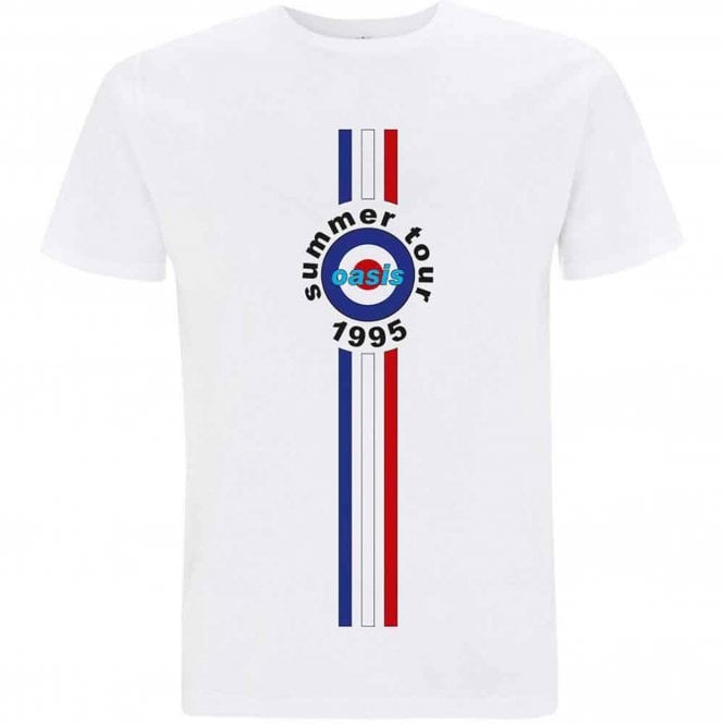 Rock Off Oasis Stripes 95 T Shirt in White