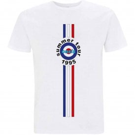 Rock Off Oasis Stripes 95 T Shirt in White