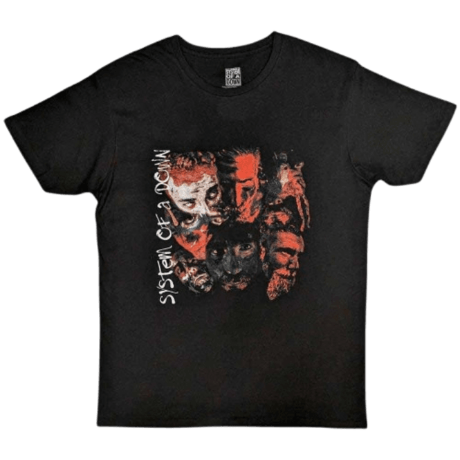 Rock Off Painted Faces Soad T Shirt in Black