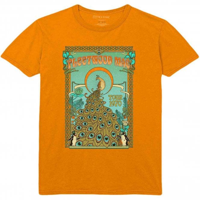 Rock Off Peacock Fleetwood Mac T Shirt in Orange