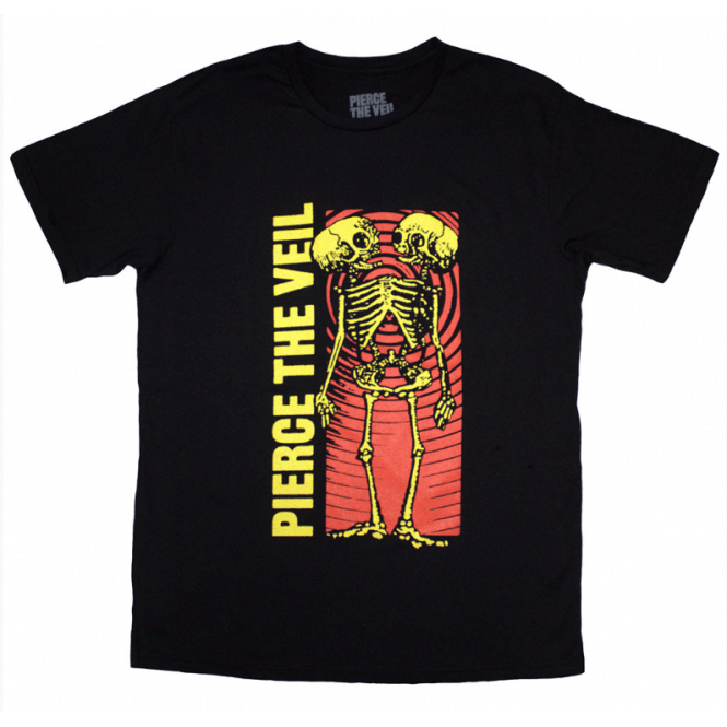 Rock Off Pierce The Veil Wavy Skeleton T Shirt - Black