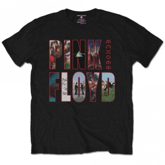 Rock Off Pink Floyd Echoes Album Montage T Shirt in Black