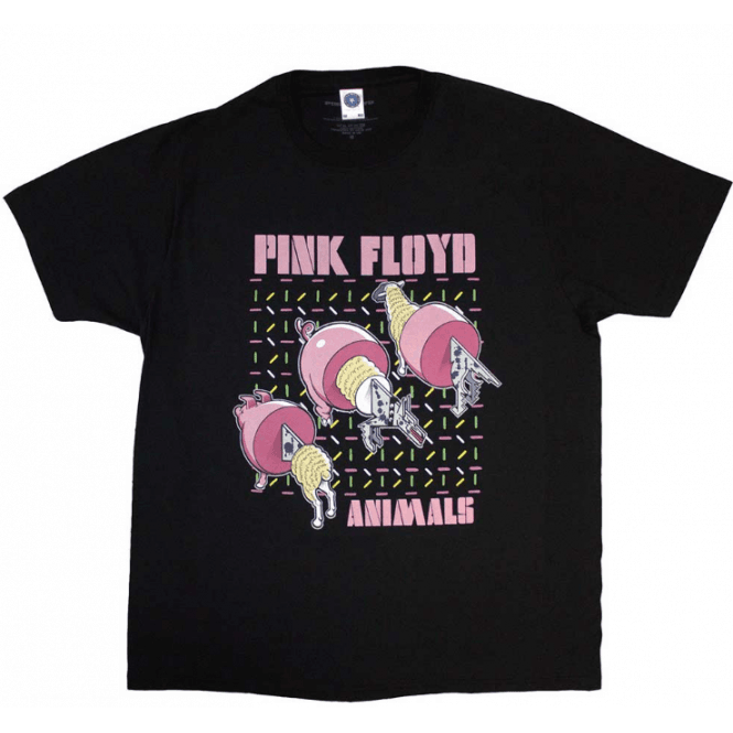 Rock Off Pink Floyd Pig Wolf Sheep T Shirt Black