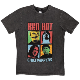 Rock Off Portrait Photos Rhcp T Shirt in Charcoal
