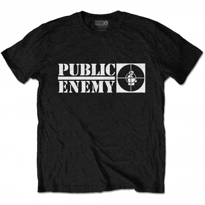 Rock Off Public Enemy Crosshairs Logo T Shirt in Black