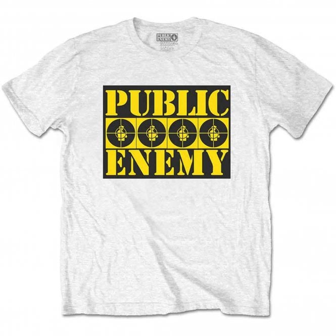 Rock Off Public Enemy Four Logos T Shirt in White