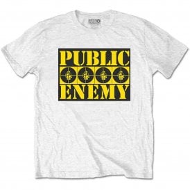 Rock Off Public Enemy Four Logos T Shirt in White