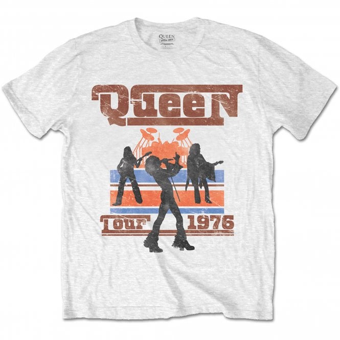 Rock Off Queen 76 Tour Silhouettes T Shirt in White