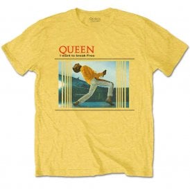 Rock Off Queen Break Free T Shirt in Yellow