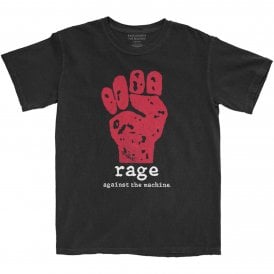 Rock Off Rage Against The Machine Red Fist T Shirt in Black