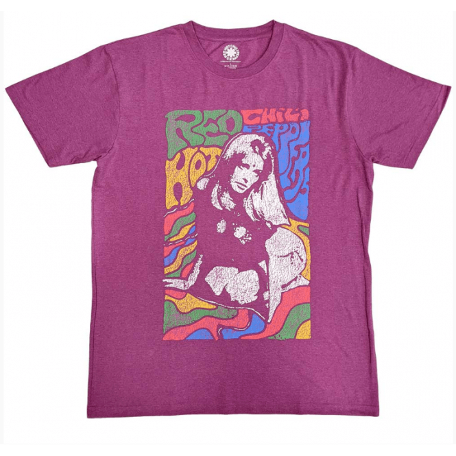 Rock Off Red Hot Chilli Peppers Kneeling Girl T Shirt - Pink