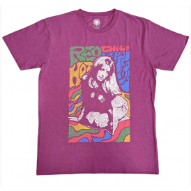 Rock Off Red Hot Chilli Peppers Kneeling Girl T Shirt - Pink