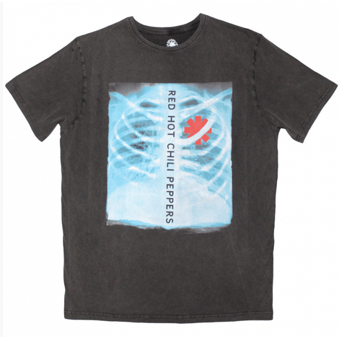 Rock Off RHCP X-Ray Stone Wash T-Shirt - Charcoal Grey