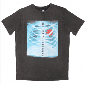 Rock Off RHCP X-Ray Stone Wash T-Shirt - Charcoal Grey