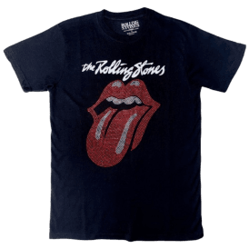 Rock Off Rolling Stones Rhinestone Tongue in Black