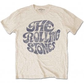Rock Off Rolling Stones Vintage 70s Logo T Shirt in Sand