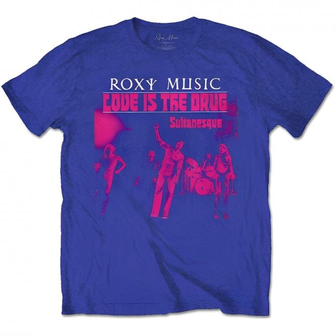 Rock Off Roxy Music Love Is The Drug T Shirt in Blue