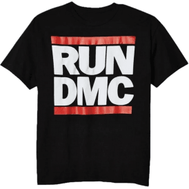 Rock Off Run Dmc Logo T Shirt in Black