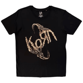 Rock Off Skeleton Hands Korn T Shirt in Black