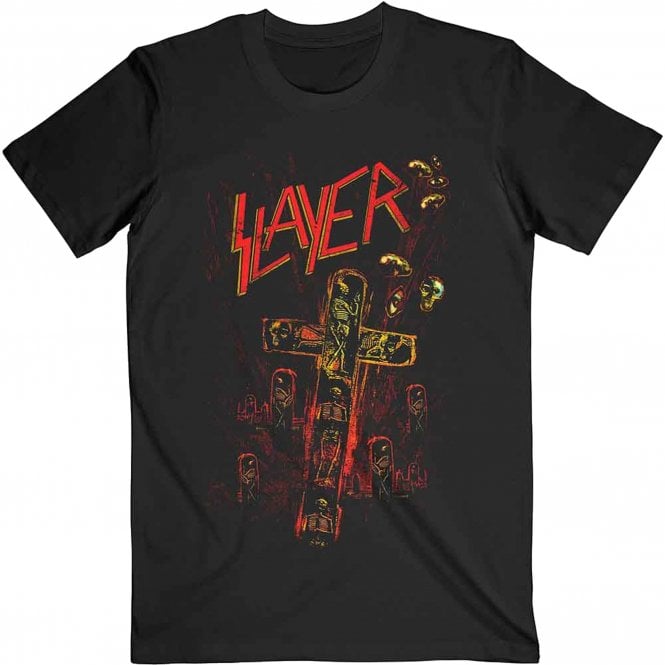 Rock Off Slayer Blood Red T Shirt in Black