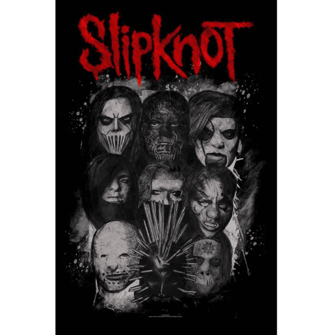 Rock Off Slipknot Masks Textile Poster Multi
