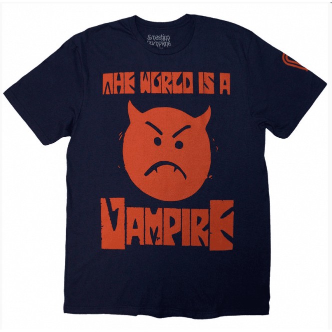 Rock Off Smashing Pumpkins World Is A Vampire T-Shirt - Navy