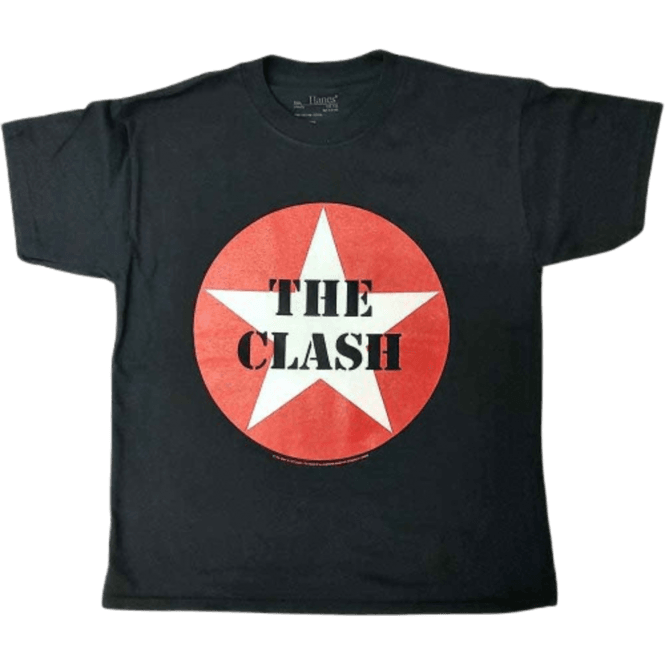 Rock Off Star Badge Clash Kids T Shirt in Black