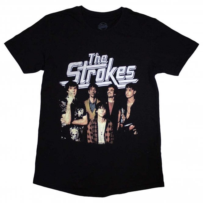 Rock Off Strokes Band Photo T Shirt in Black