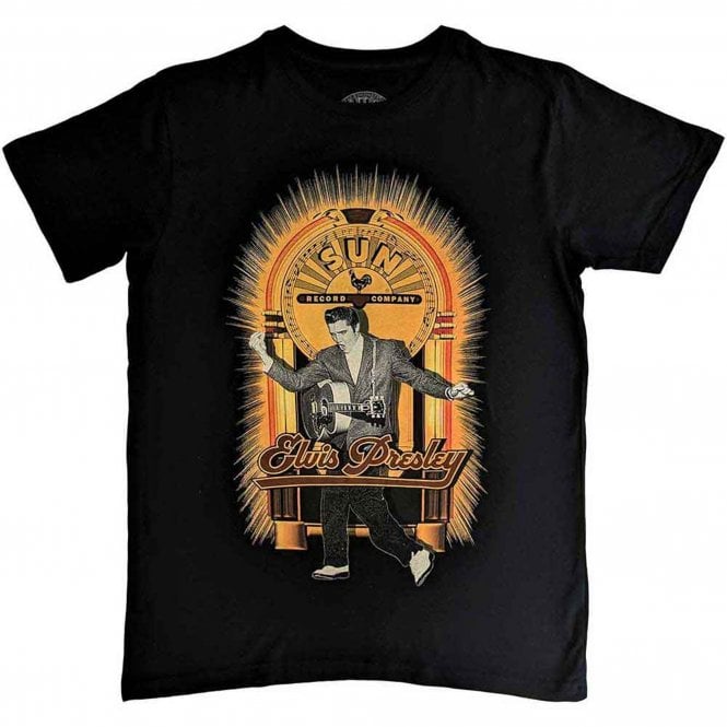Rock Off Sun Records Elvis Dancing T Shirt in Black